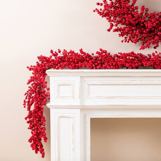 Glitzhome® 6ft. Christmas Full Berry Garland